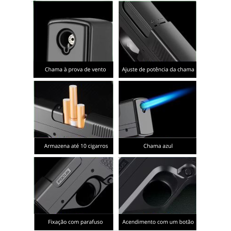 SafeShot – Isqueiro 2 em 1 com Porta-Cigarros